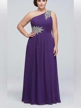 FTBY Formal Dress One Shoulder Chiffon Maxi Estimated Size 16